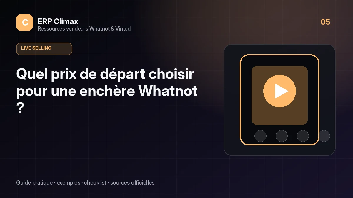 Illustration du guide : Quel prix de départ choisir pour une enchère Whatnot ?