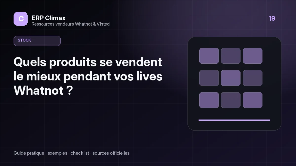 Illustration du guide : Quels produits se vendent le mieux pendant vos lives Whatnot ?