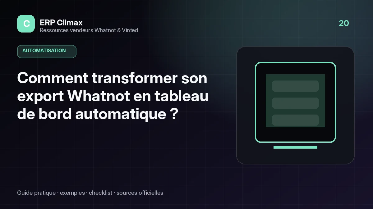 Illustration du guide : Comment transformer son export Whatnot en tableau de bord automatique ?