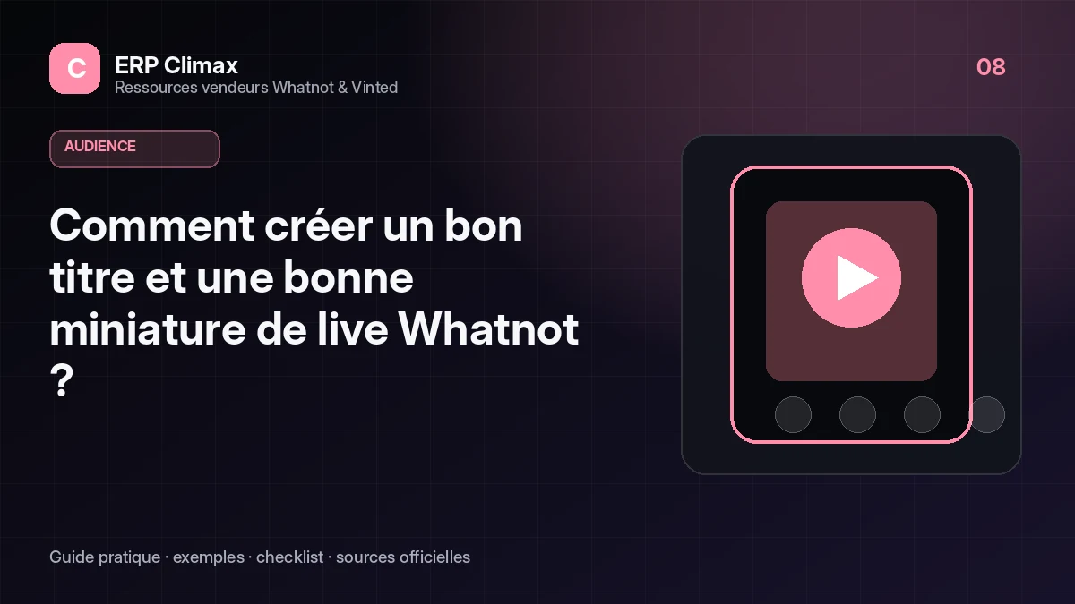 Illustration du guide : Comment créer un bon titre et une bonne miniature de live Whatnot ?